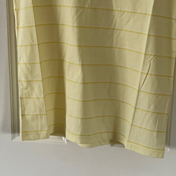 New Everlane Yellow Striped Organic Cotton Crew Neck Tee Shirt Top Size Medium - Picture 2 of 9